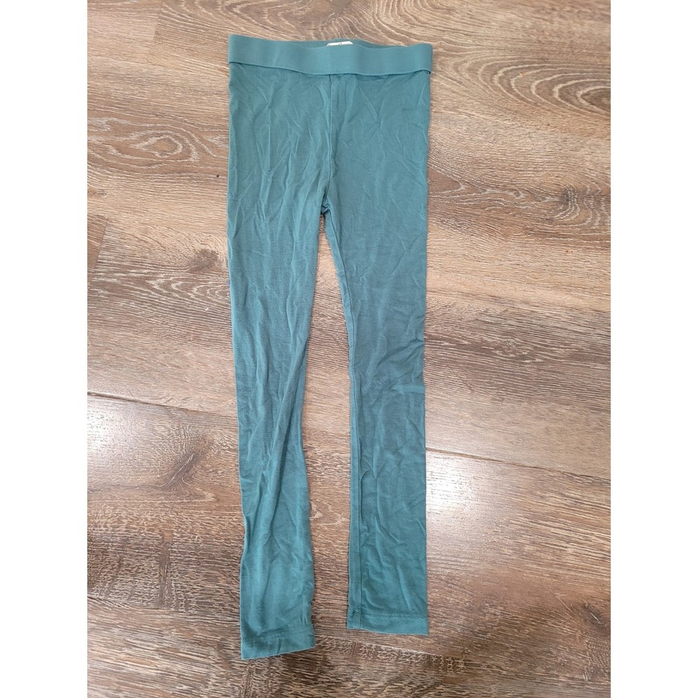 Kate Quinn Kids Teal Blue Bamboo Viscose Leggings Size 5Y Solid Stretch Pants #4